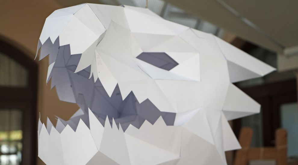 Nine meter paper dragon lands at the library