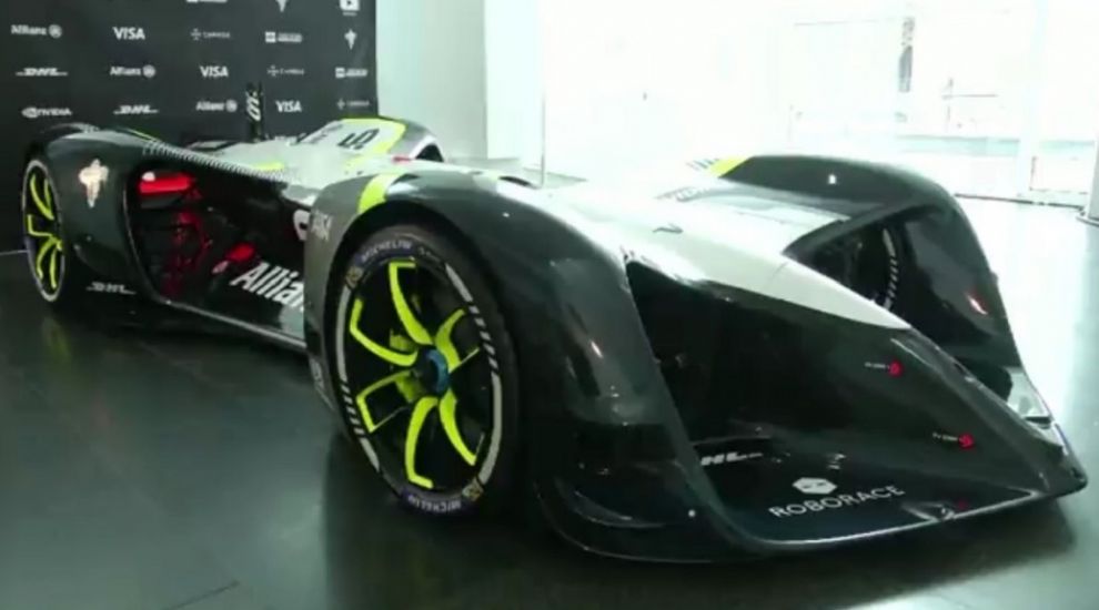 Watch the world's first driverless electric racing car take to the track