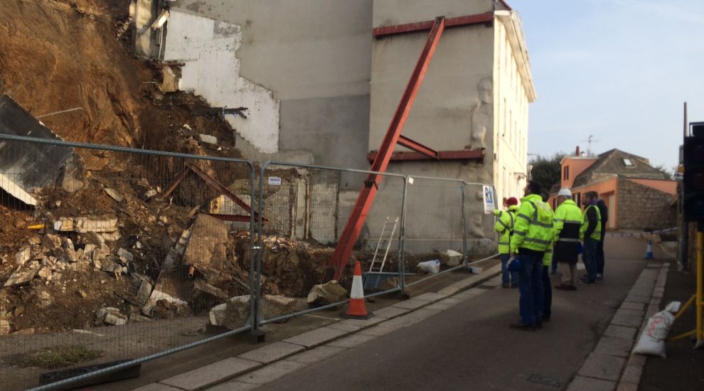 Building site collapse prompts evacuation at St Aubin