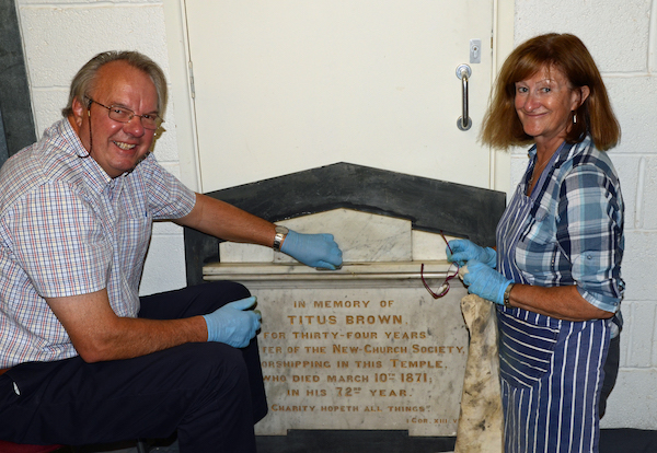 Vic_Perron_and_Christine_Vibert_cleaning_a_headstone_at_the_Augres_store_2011.jpg