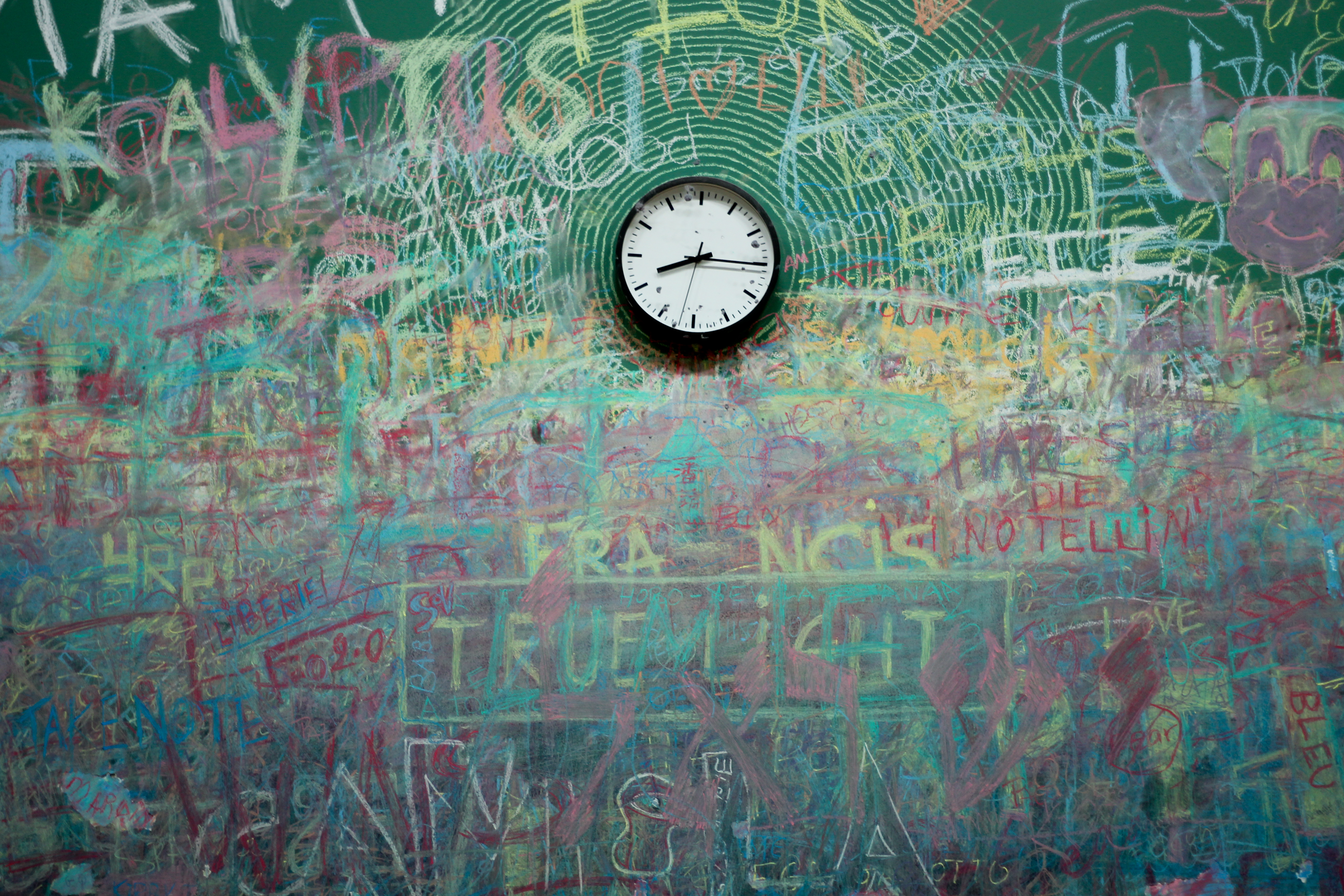 school chalkboard clock learning education