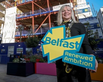 Suzanne-Wylie-and-Joe-O-Neill-at-Renewed-Ambition-launch- CREDIT- Belfast City Council