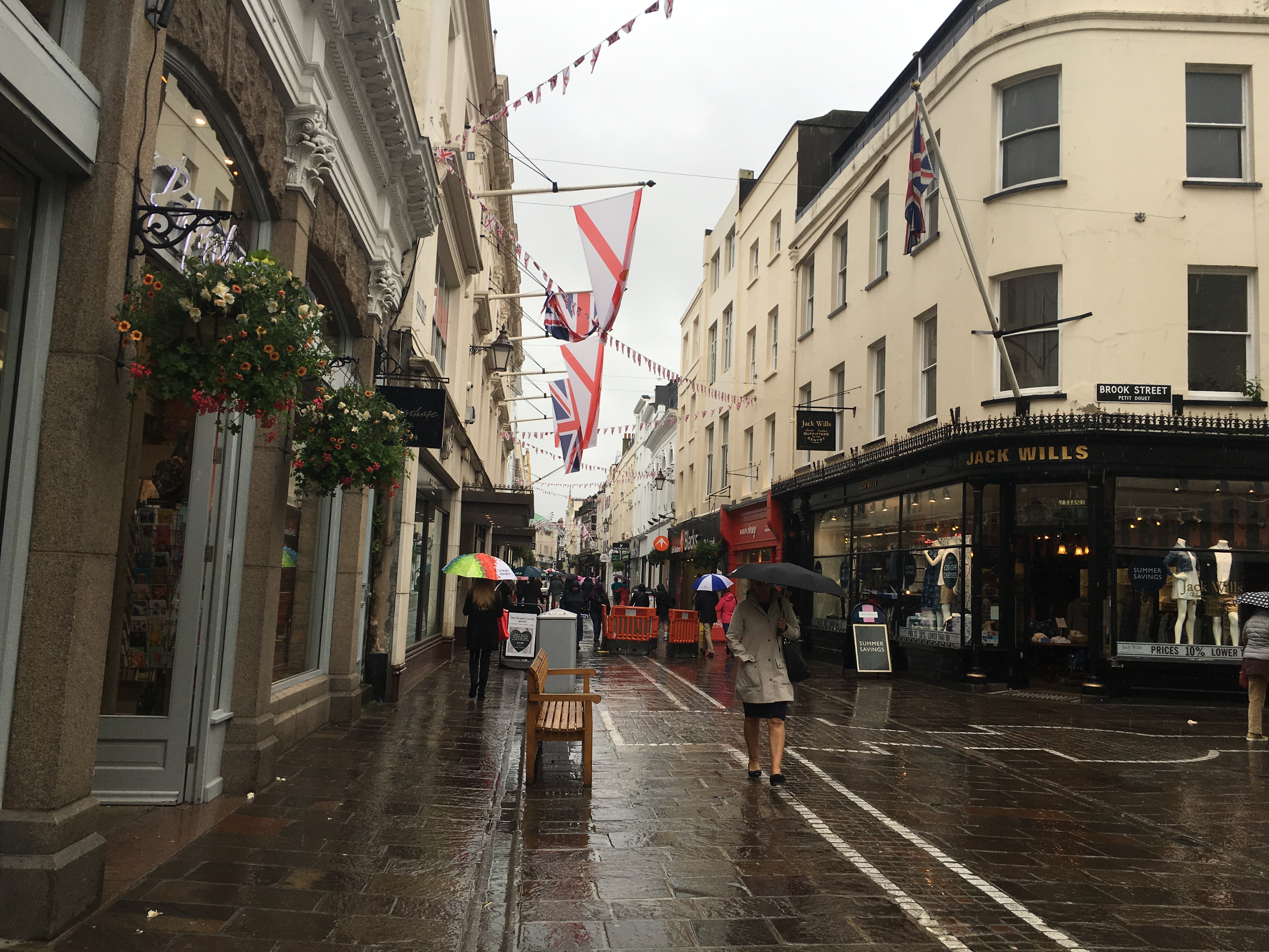 town rain high street retail shopping