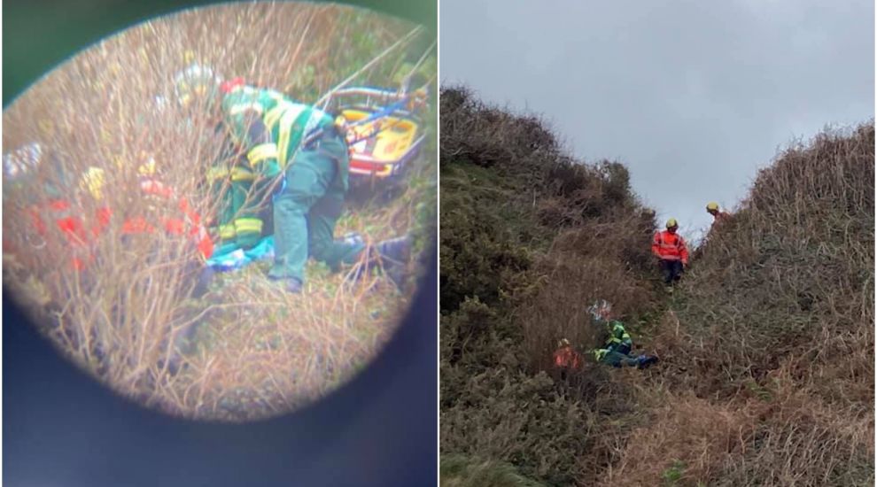 Cyclist rescued after 20ft coastal embankment fall