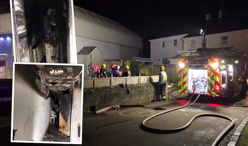 Alarm saves family of four after airing cupboard fire