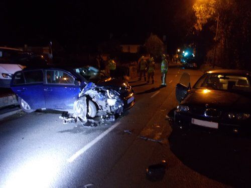 Teenager treated after two-car crash