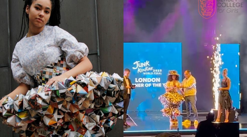 Local students win 'London designer of the year' with recycled magazine dress