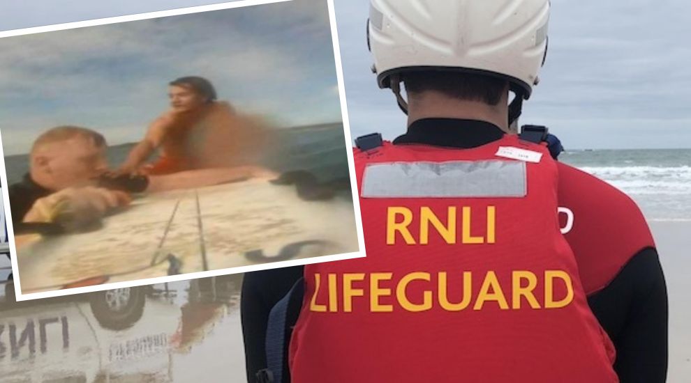 WATCH: Lifeguards rescue exhausted surfer from St. Ouen's waves