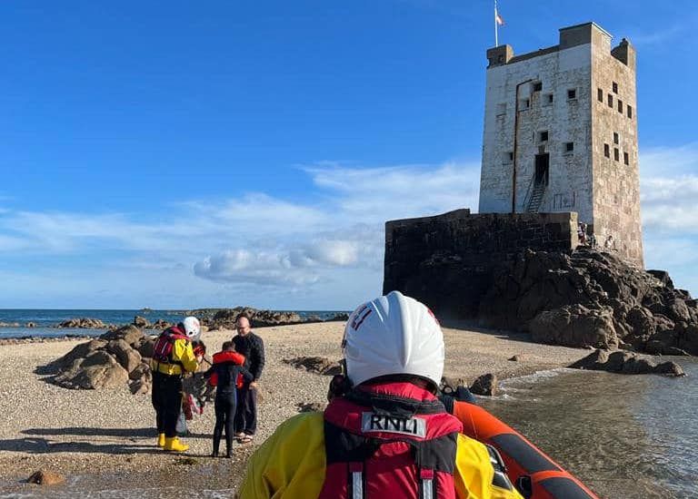 Pair cut off by tide at Seymour Tower