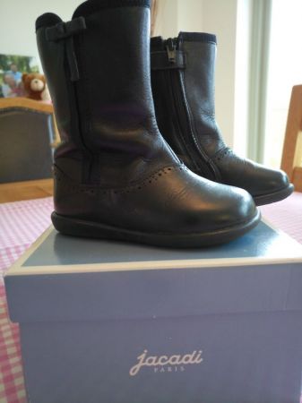 Jacadi Paris - Girl's Navy leather boots - size 21 