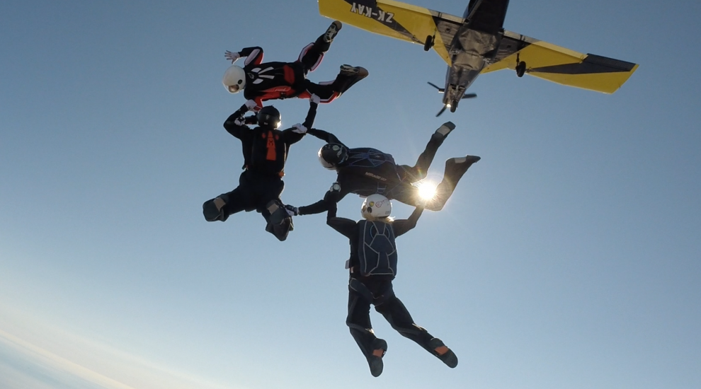 WATCH: Skydiving team on a high