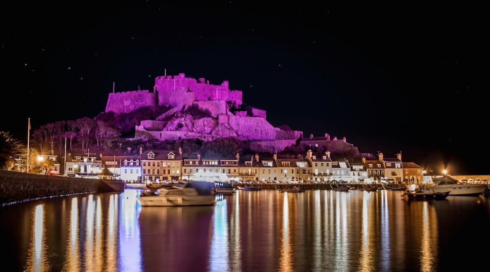 Mont Orgueil turns purple - and Gorey resident wins a camera