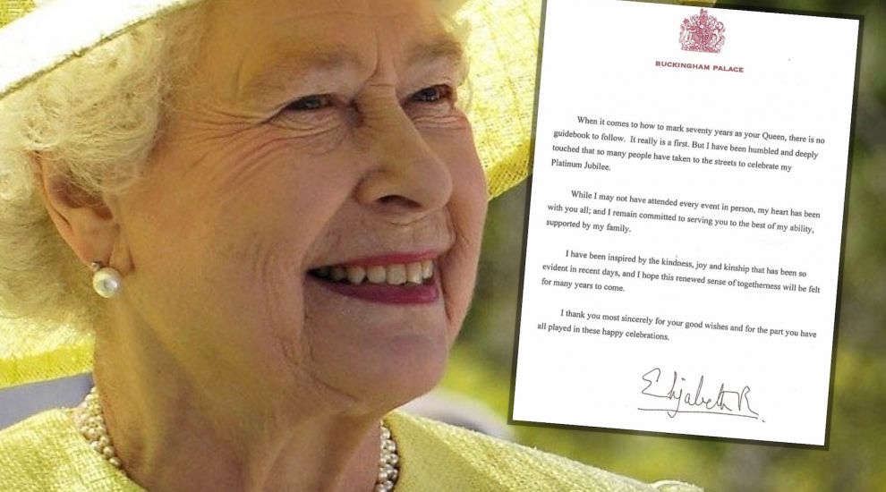 A Platinum Jubilee thank you message from the Queen