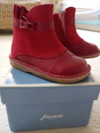 Jacadi Paris - Girl's Red Ankle Boots - size 21 