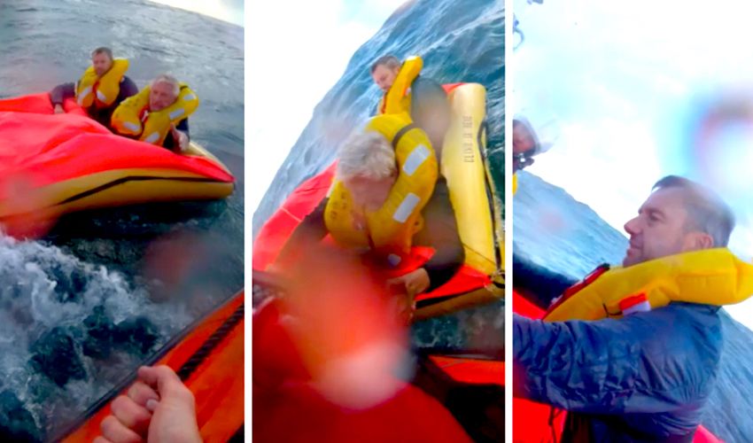 WATCH: New footage of moment pair rescued after plane ditches into sea