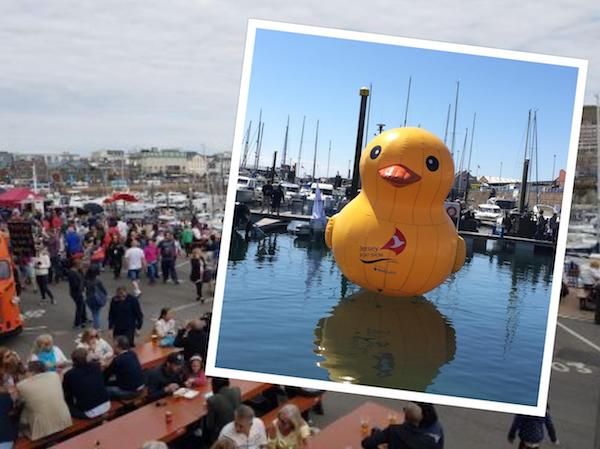 The Big Yellow Duck is back for the Boat Show this weekend