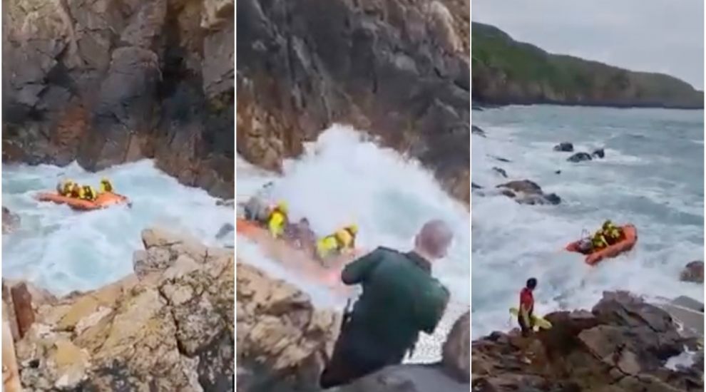 WATCH: Lifeboat “heroes” battle to save tourists trapped in cave