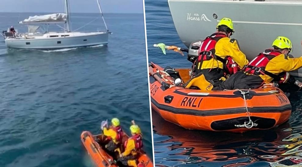 WATCH: Boat show visitors rushed off as lifeboat called to help 46ft yacht