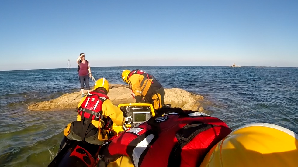 Woman rescued from the tide