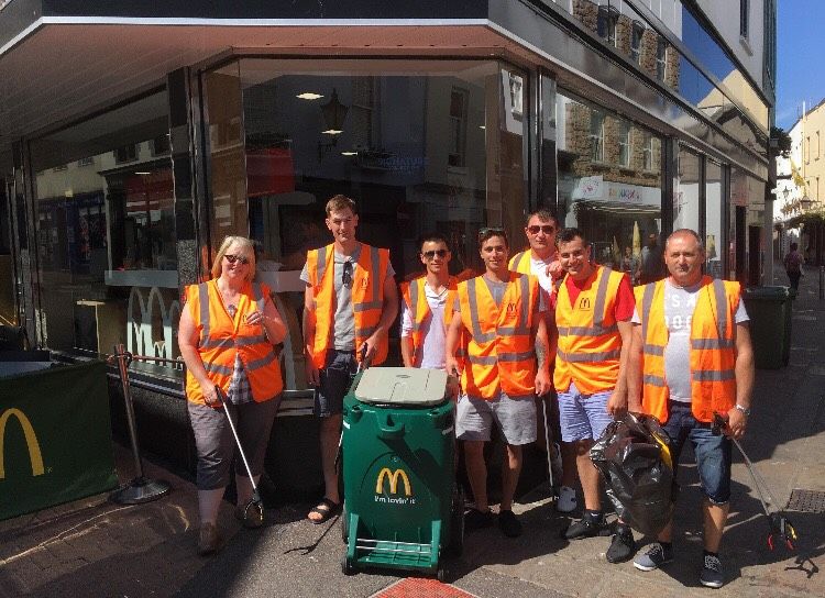 McDonald’s take to St. Helier streets for a bit of clean up