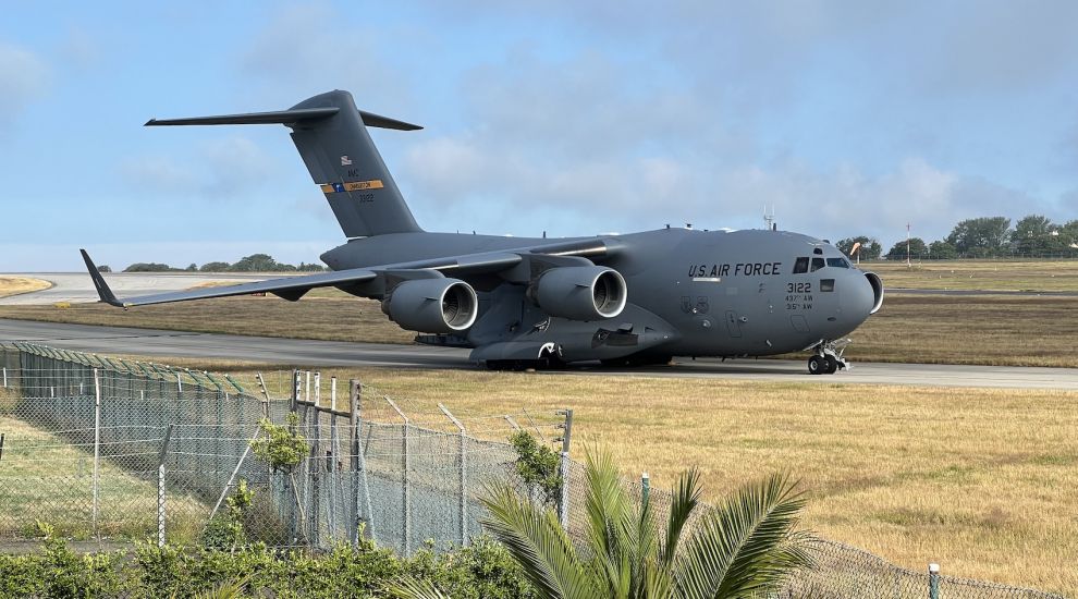 US Air Force jet collects equipment from Jersey for emergency Titanic sub search