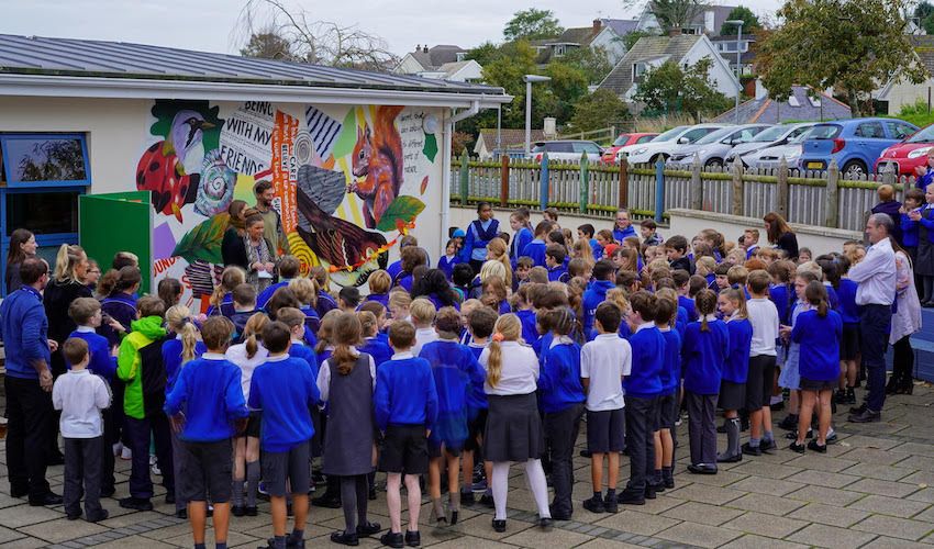 Pupils help create nature-inspired mural