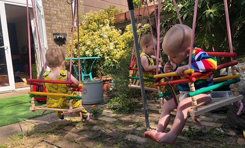 WATCH: Miracle triplets' 'carousel' ride goes viral