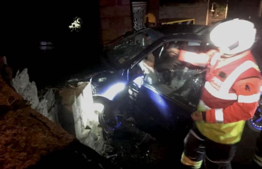 Two in hospital after overnight crash