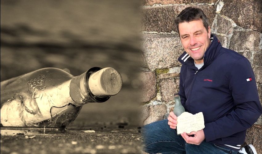 Dogwalker discovers bottled message from the past