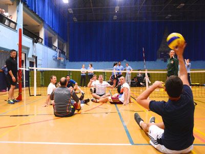 Inaugural sitting volleyball tournament attracts 13 teams