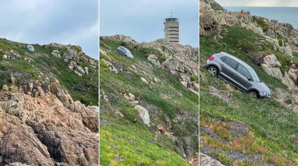 Car plunges down Corbiere cliff