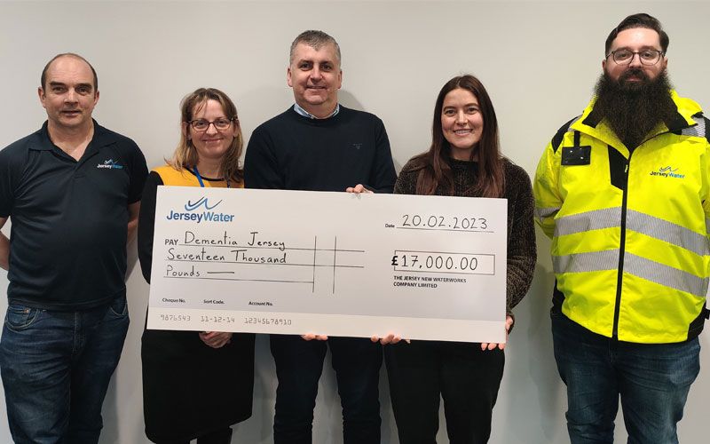 Jersey Water raises £17,000 for Dementia Jersey