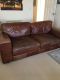 1 x 3 seater brown leather sofa 