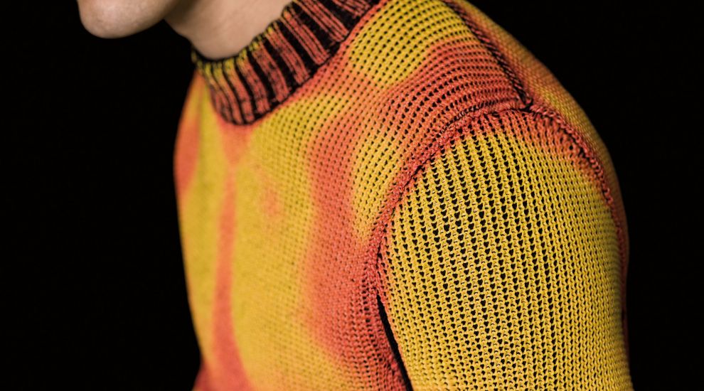 This autumnal-looking sweater changes colour in different weather
