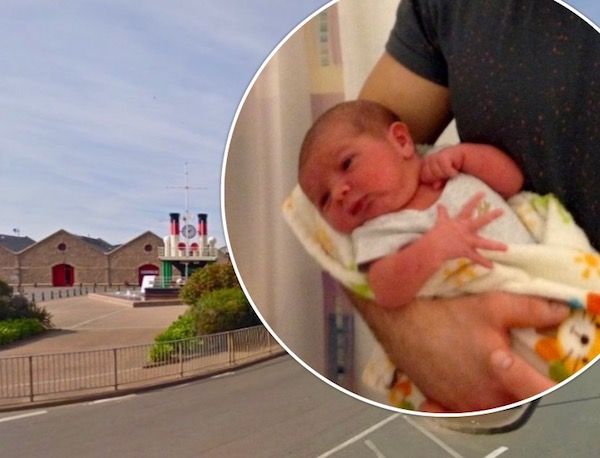 Born in the back of a Mitsubishi... Car birth causes traffic chaos