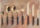 55 PIECE BRONZE/ROSEWOOD CUTLERY SET FOR SIX PEOPLE 