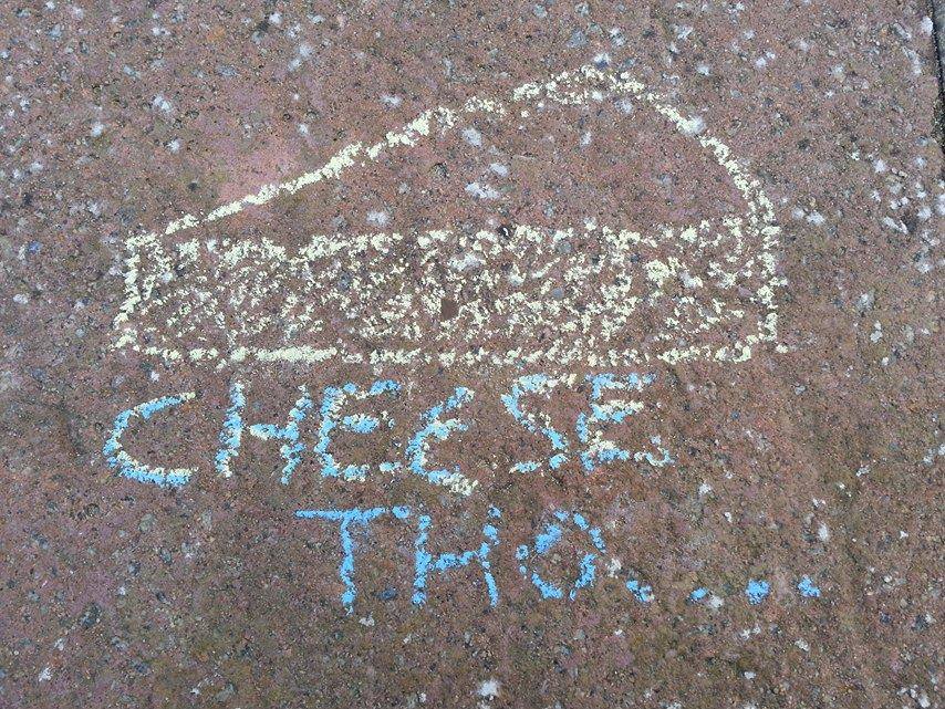 anti-vegan chalking cheese