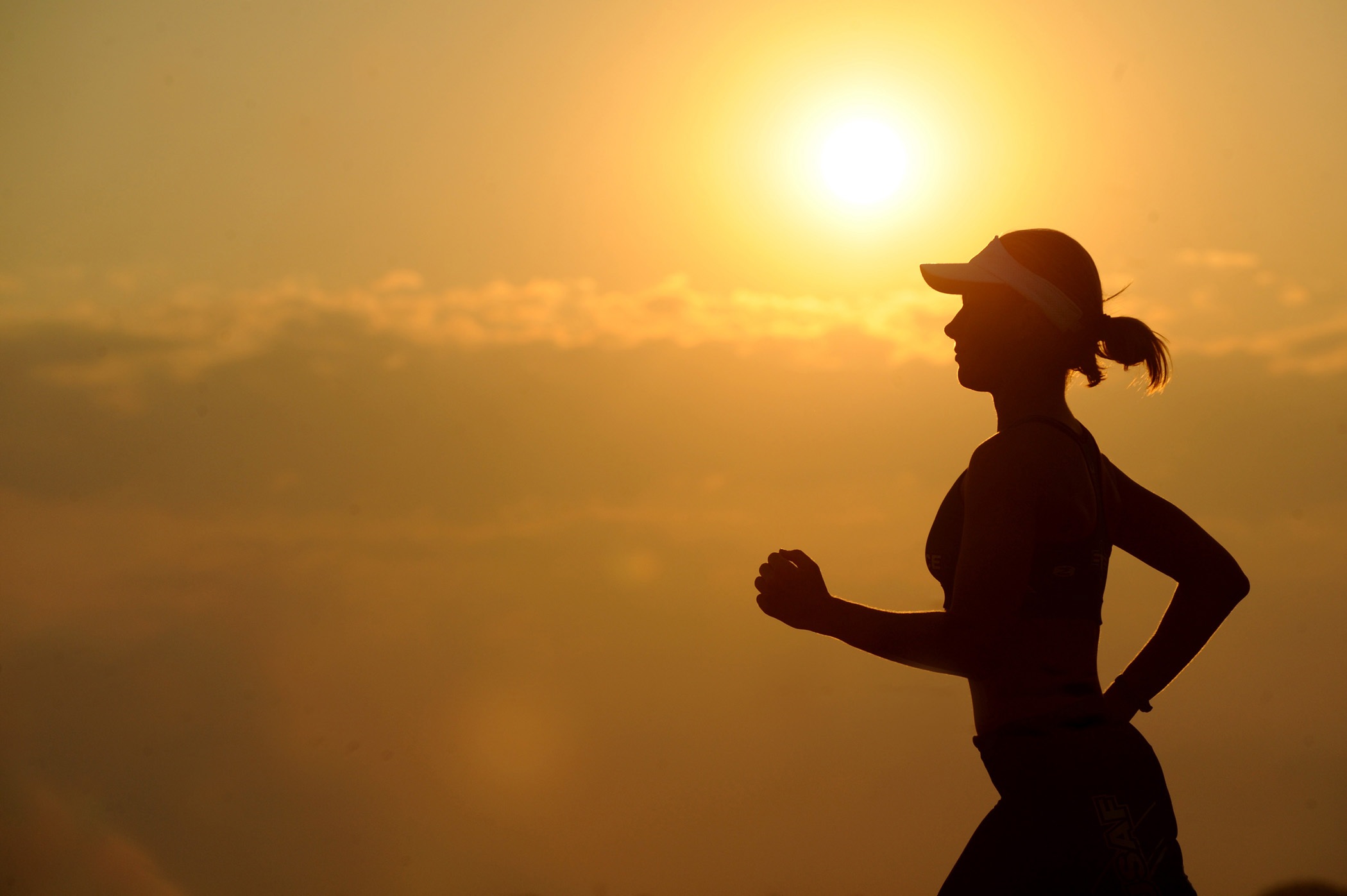 running runner female fitness run sunset