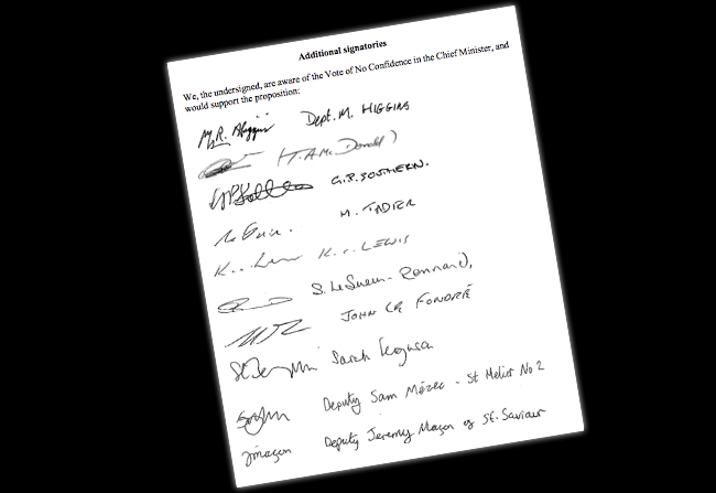 VONC VOTE OF NO CONFIDENCE SIGNATURES