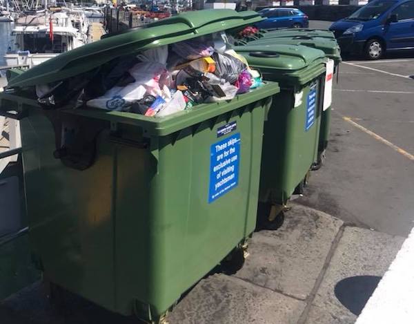 rubbish bins