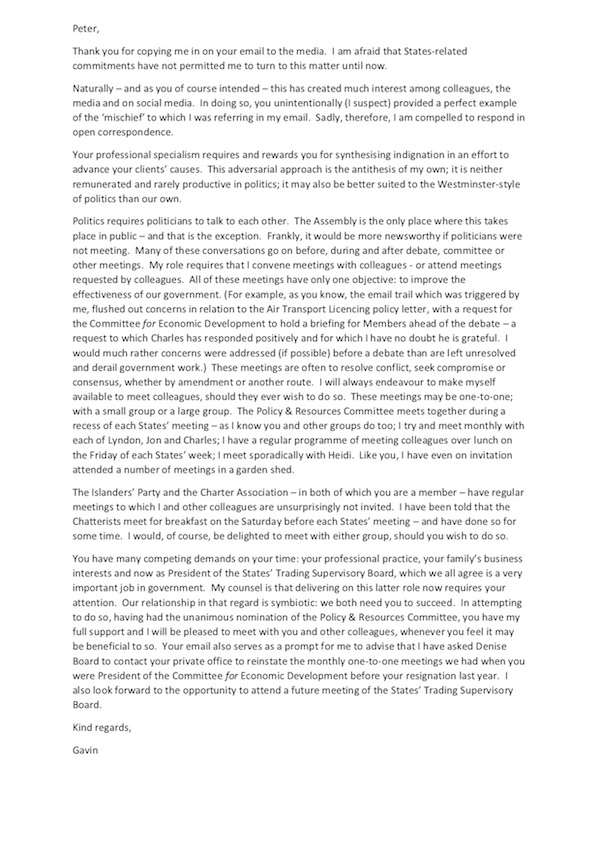 Gavin st pier letter states divide