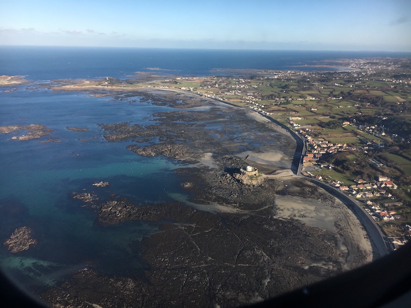 shutterstock flying over Guernsey