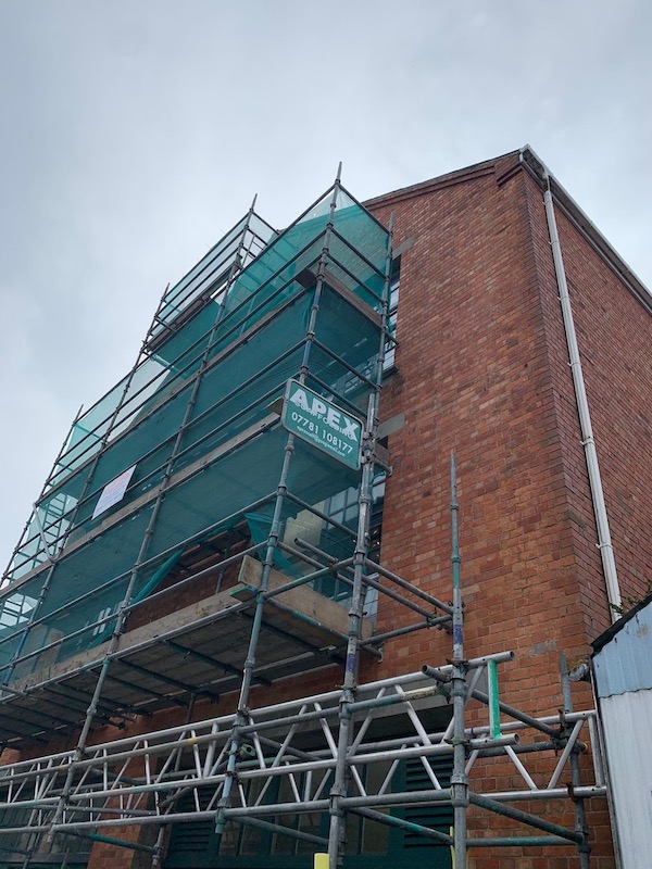 Les Vardes House scaffolding Apex