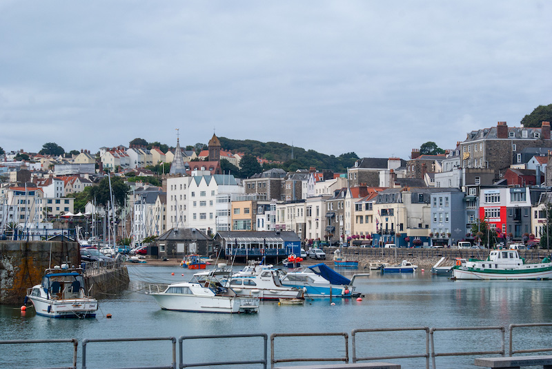 town Guernsey st Peter port boat harbour boats