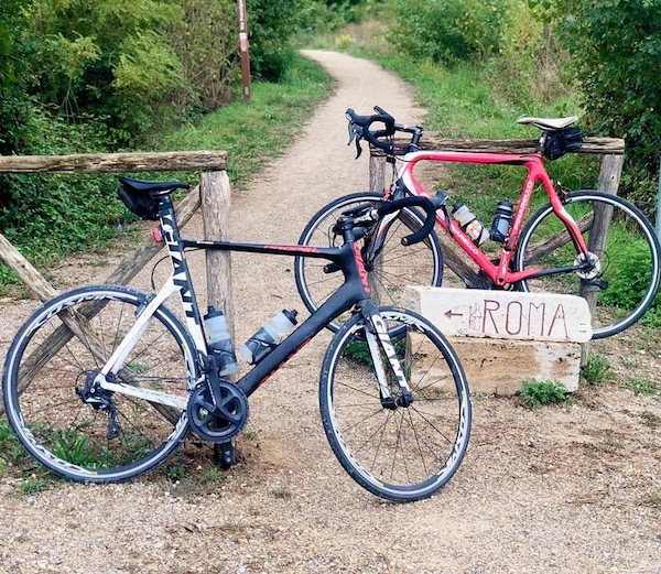 Gary Hooks and Leon Howard Tour de Sez Rome cycling