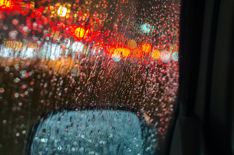 rain car window night