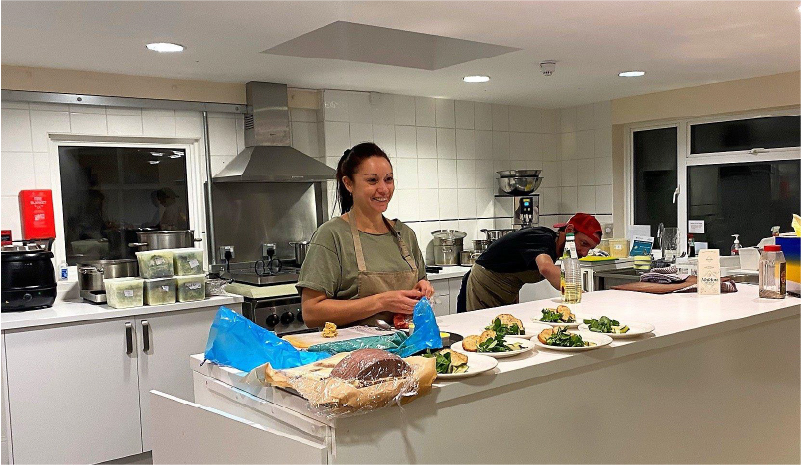 Alderney Georgian House staff at work in the Island Hall kitchen