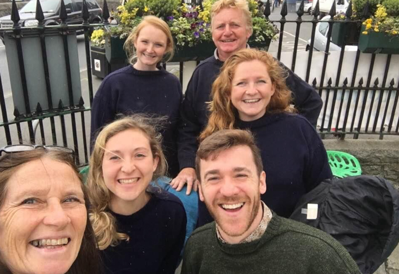 Guernsey jumper - Chloe Le Poidevin (middle right) with friends & family