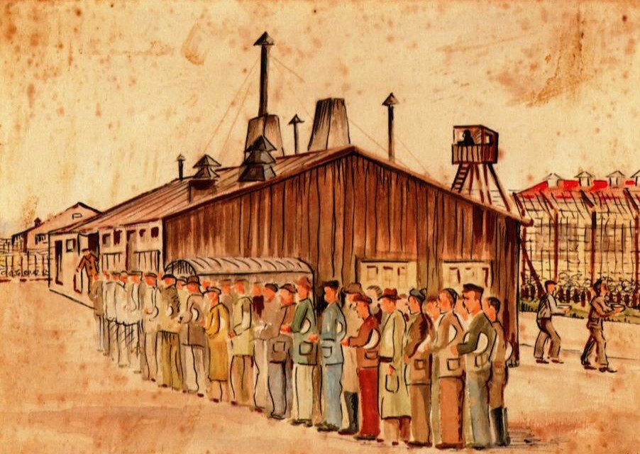 Queuing for soup at Biberach October 1942.