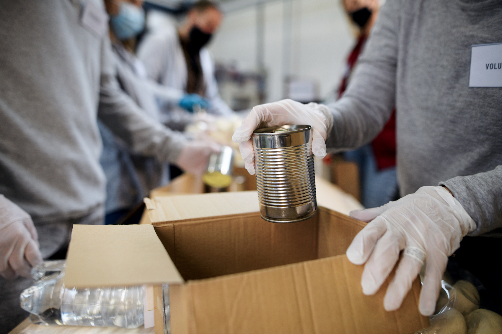food bank food tins